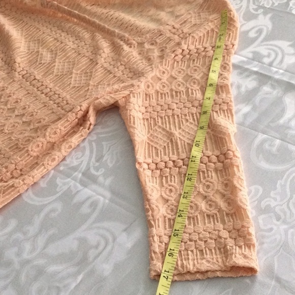 Lucky Brand Top with sleeves lightweight color peach size S see through. #83 - Picture 6 of 6